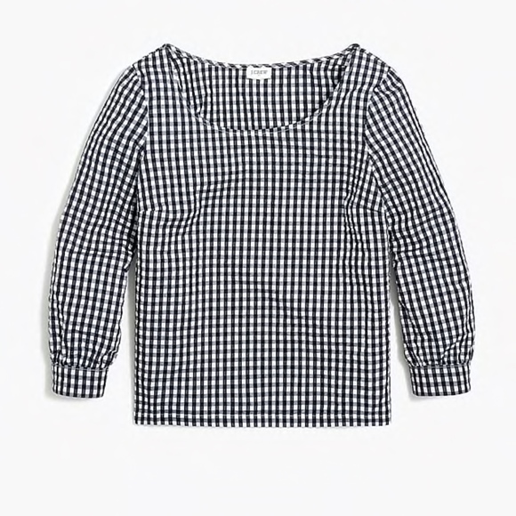 J. Crew Tops - J. Crew Seersucker Gingham Peasant Top